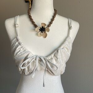 Forever 21 Cream Eyelet Bikini Top Size 2X